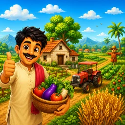 Casual Indian Farmer 아이콘
